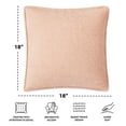 thumbnail image 4 of (2 pack) Mainstays Heather Basket Weave Chenille Decorative Pillow, Blush, 18" x 18", 4 of 8