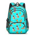 thumbnail image 2 of Boxer and Pizza Blue Pattern Cute School Backpack Bag with Padded Back and Adjustable Shoulder Straps 16.9 X 12.6 X 5.9 Inches, 2 of 5
