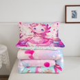thumbnail image 5 of Manfei Rainbow Axolotl Twin Comforter Sets,Kawaii Ocean Animal Bedding Set,Colorful Stars Reversible,2-Piece,1 Comforter and 1 Pillowcase, 5 of 7