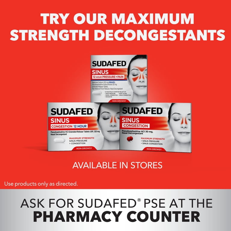 sudafed and semaglutide Sudafed PE Day + Night Maximum Strength Sinus Decongestant, 20 Count