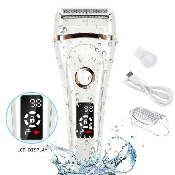 Electric Razor for Women, Painless Lady Shaver Waterproof Wet & Dry, Rechargeable Low Noise Body Hair Remover Epilator Bikini Trimmer Grooming Kit w/ LED Display for Legs Arm Armpit Underarms -