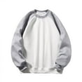 thumbnail image 3 of Momasggi Men's Big and Tall Sweatshirt Loose Cozy Long Sleeve Raglan Sweatshirts Fashion Color Block Crewneck Pullover Tops Fall Winter Going Out Sweatshirts White M, 3 of 9