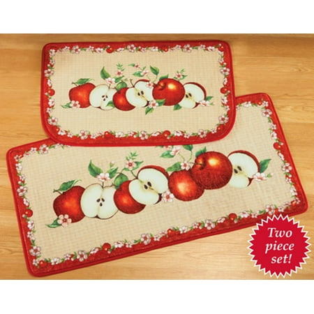 Set Of 2 Decorative Cushioned Red Apple Orchard Country Kitchen