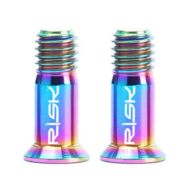 RISK Rainbow Titanium Alloy Torx Head Bolts M5×14.2mm for Bike Rear Derailleur, 2pcs/Set