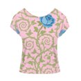 thumbnail image 3 of MEICHEN Women's Fashionable Casual Comfort Printed Short Sleeve Top Loose Summer T Shirts for Women, 3 of 3