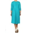 thumbnail image 4 of Women's Casual Plus Size Loose Fit 3/4 Sleeve Jersey Knit A-Line Solid Midi Dress, 4 of 4