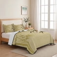 thumbnail image 5 of Queen Quilt Set 90''x96'', Vintage Bamboos Lightweight Summer Bedspread Coverlet Set with 2 Pillow Shams, Ink Painting Retro Art Rustic Breathable All Season Quilt Bedding for Bedroom/Guest Room, 5 of 9