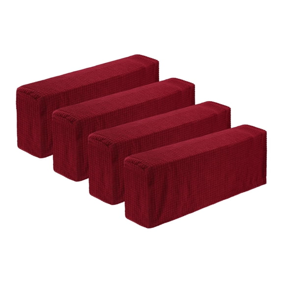 8 Pack Stretch Armrest Covers, Polyester Couch Armchair Cover Water Resistant, Wine Red