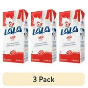 (3 pack) LALA Whole Milk UHT Shelf-Stable, Unflavored, 32 oz Box