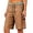 Coffee, variant on Women's Cotton Linen Casual Shorts High Waisted Drawstring Elastic Waistband Straight Leg Lounge Shorts