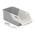 thumbnail image 4 of Almencla Cat Litter Box Compact Professional Open Top Low Entry Easy Clean Cat Toilet White Gray, 4 of 8