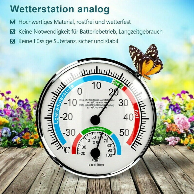 Room Thermometer Indoor Outdoor Thermometer Home Thermometer With Touch  Switch LCD Display For Humidity Detector, Baby, Nursery Thermometer  (Circular