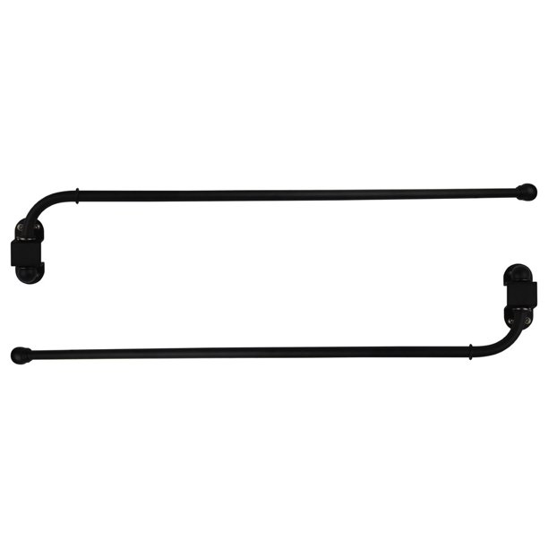 Urbanest Swing Arm Rods 1 2 24 38 Black Set Of Com Urbanest Swing Arm Rods 1 2 24 38, Swing Curtain Rod Set Of 2