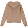 thumbnail image 4 of Splozh Teen Girl Hoodie Girls Hoodies Kids Hooded Sweatshirt Fall Trendy Tunic Tops Fall Winter Fleece Hoodie with Pockets,Khaki,7-8 Years, 4 of 6