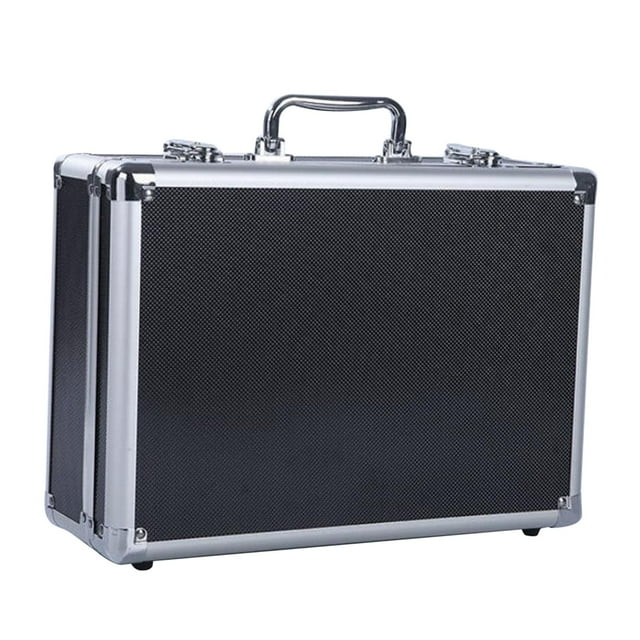 TISHITA Tool Storage Box Solid Musical Instruments with Zipper Aluminum Storage Case Black