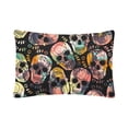 thumbnail image 2 of YUSDECOR Housse de Coussin Crânes Colorés 20x30 Pouces, Ensemble de 2, 2 of 3
