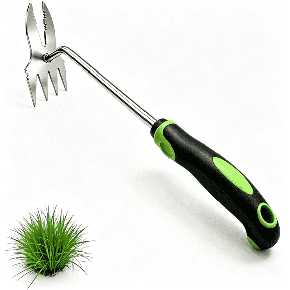 KASIU Weed Puller Tool,2-In-1 Bionic Jaw Garden Weeder,14" Stainless Steel Hand Held Root Removal Tool for Vegetable Gardening and Backyard Farm Planting