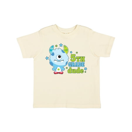 

Inktastic 5th Grade Dude with Cute Blue Monster Gift Toddler Boy Girl T-Shirt