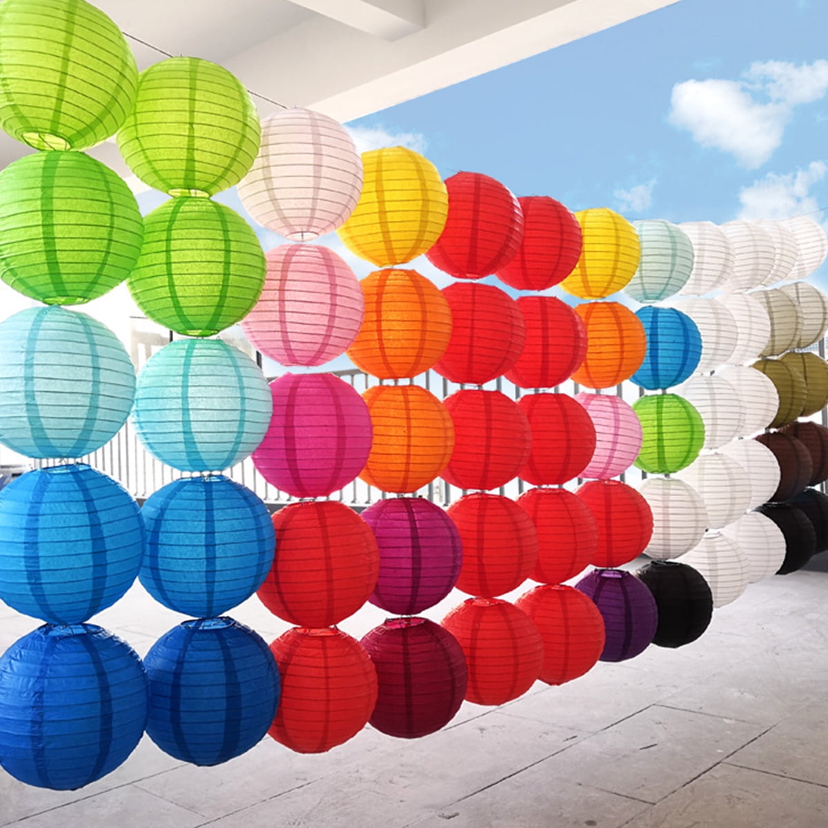10PCS Small Chinese Paper Lanterns,Hanging Round Paper Lanterns Indoor
