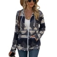 thumbnail image 1 of Abrigo de ajuste casual, abrigo de mujer de manga larga, chaqueta con cordón, abrigo con patrón geométrico, resistente y resistente, 1 of 7