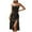 A-Black622, variant on Floral Split Midi Dress for Women Double Spaghetti Strap Summer Casual Slim Bodycon Gown