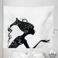 thumbnail image 1 of Zodiac Aquarius Tapestry, Dressed Woman with Astrology, Fabric Wall Hanging Decor for Bedroom Living Room Dorm, 5 Sizes, Black White, by Ambesonne, 1 of 1