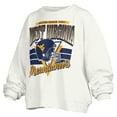 thumbnail image 2 of Women's Pressbox White West Virginia Mountaineers Janice Retro Logo Oversized Pullover Sweatshirt, 2 of 3