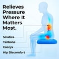 thumbnail image 5 of Double-Thick Gel Seat Cushion for Long Sitting Pressure Relief for Back Sciatica Coccyx Tailbone Pain - Cushion for Office Chair Wheelchair Car & Truck, Patio Chairs - Egg Seat Pad, 5 of 9
