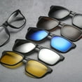 thumbnail image 4 of OUTAD Five-piece Polarized Sunglasses Magnetic Clip-on Eyeglass Lens Magnetic Clips Set 2202PC glasses frame, 4 of 4