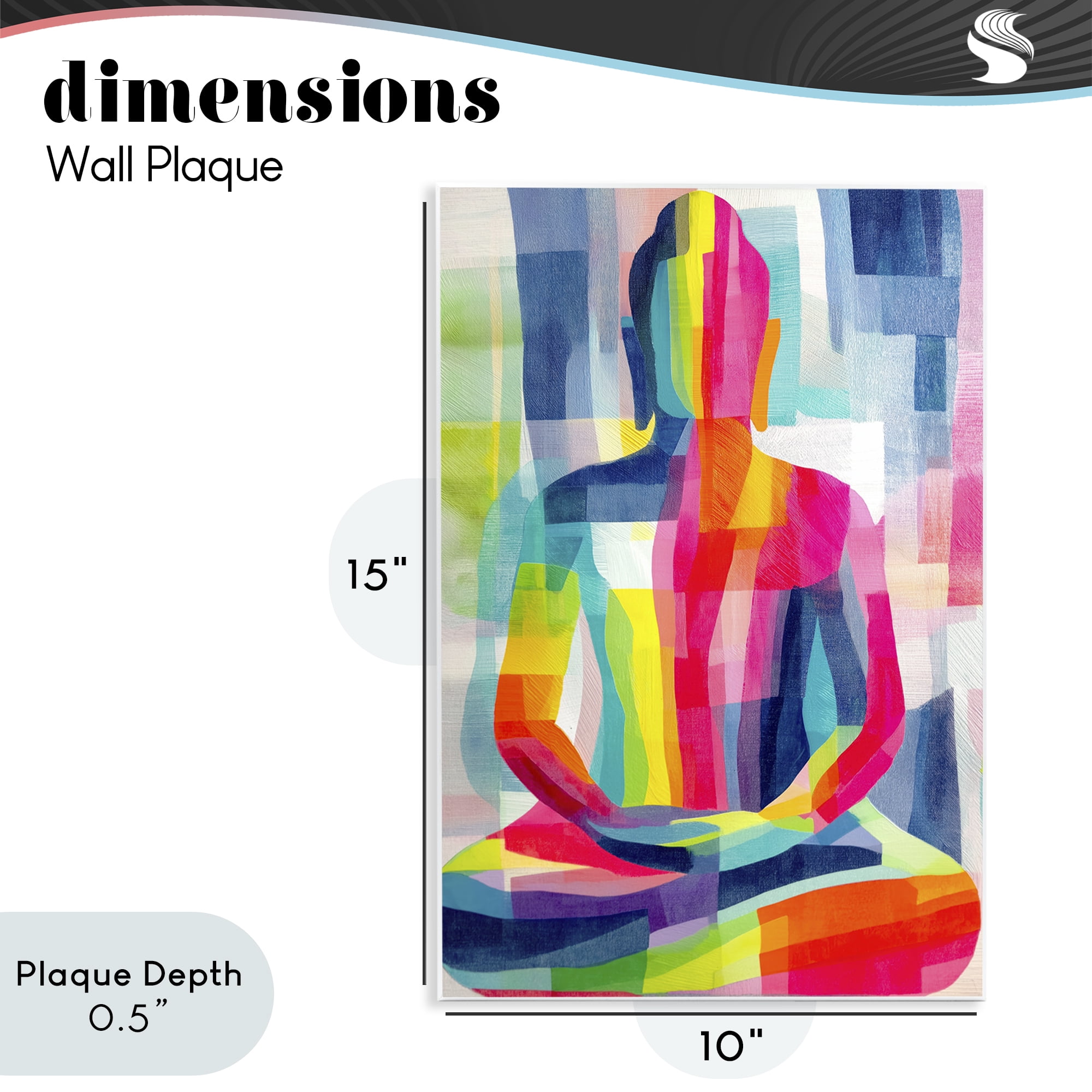 Stupell Industries Geometric Buddha In Spectrum Wall Plaque Art, design by Chromatic Storm Studio