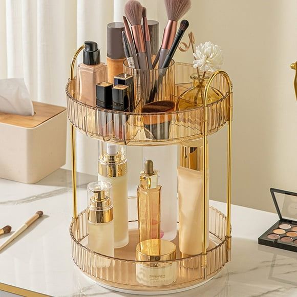 `Compact Dresser Shelf, Multi-Compartment Vanity Organizer, Clear Acrylic Material, for Bedroom/office, 5-Drawer Storage, Makeup Vanity Rack, for Cosmetics, Travel Ready, Modern Minimalist, JACSZPA