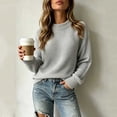 thumbnail image 4 of MexChoioe Women's Sweaters Crew Neck Chunky Knit Fall Sweater Long Sleeve Loose Pullover Sweaters for Women, 4 of 4