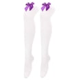 thumbnail image 4 of EHQJNJ Compression Stockings for Women Open Toe Zipper Womens Long Socks Bowknot Pure Color Socks Thigh High Socks Over the Knee Socks Festival Christmas Black Stockings Pattern, 4 of 6
