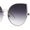 Silver - Smoke, variant on Super Dapper Round Cat Ear Tip Metal Rim Neat Sunglasses Black - Smoke