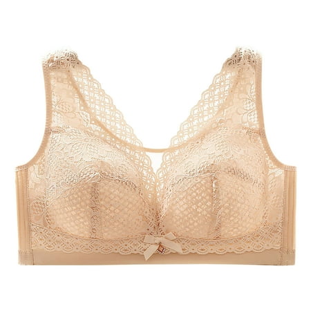 Womens Solid Lace Lingerie Bras Plus Size Underwear Bralette Bras Comfortable Bra Daisy Bras for Women Wireless Cotton Bra Full Coverage Sports Bras Soft Comfy Sleep Bra