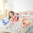 thumbnail image 4 of jejeloiu Colorful Kawaii Axolotl Full Size Comforter Sets,Watercolor Balloon Bedding Comforter Set,Multicolor Cartoon Salamander Bedding Sets For Kids,Super Cozy Room Decor Reversible,3-Piece, 4 of 8
