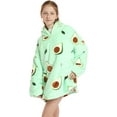 thumbnail image 6 of Wehilion 6-12YR Oversized Sweatshirt Hooded Blanket Sherpa Hoodie for Girls Boy Wearable Blanket Hoodie for Kids, 6 of 6