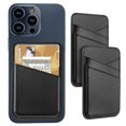 thumbnail image 1 of Funda para teléfono móvil Senose Premium Leather Stick on, paquete de 2 unidades, color negro, 1 of 7