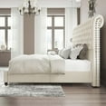 thumbnail image 4 of Merluxy Queen Bed Frame with Upholstered Tufted Sleigh Headboard, Velvet Cream, 4 of 9