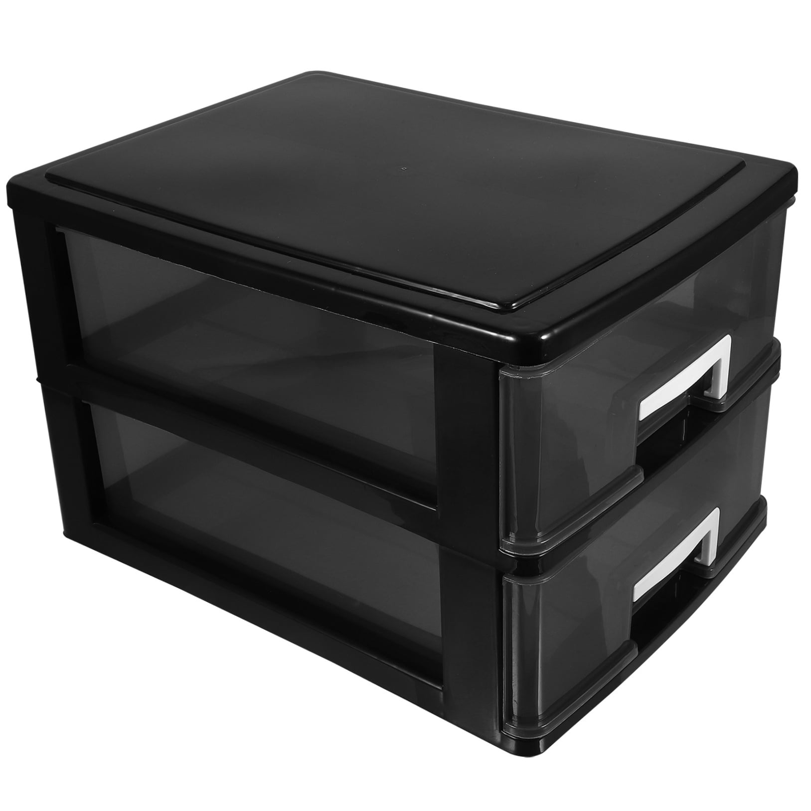 AURARMLET Black Desktop Organizer with Drawers, PP Material Storage Box for Home and Office Desk, Adult Use, 1 Set