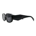 thumbnail image 2 of Womens Dimensional Geometric Diamond Cut Mod Rectangle Sunglasses All Black, 2 of 4
