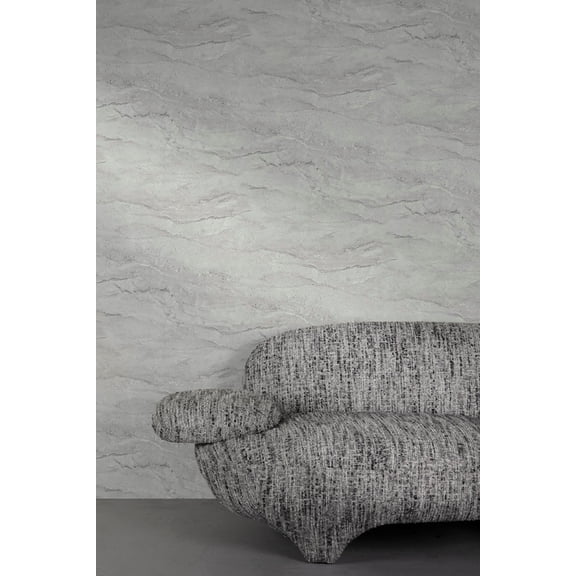 Grey Faux Marble Print Non Woven Non-Pasted Textured Wallpaper 57 Sq. Ft.