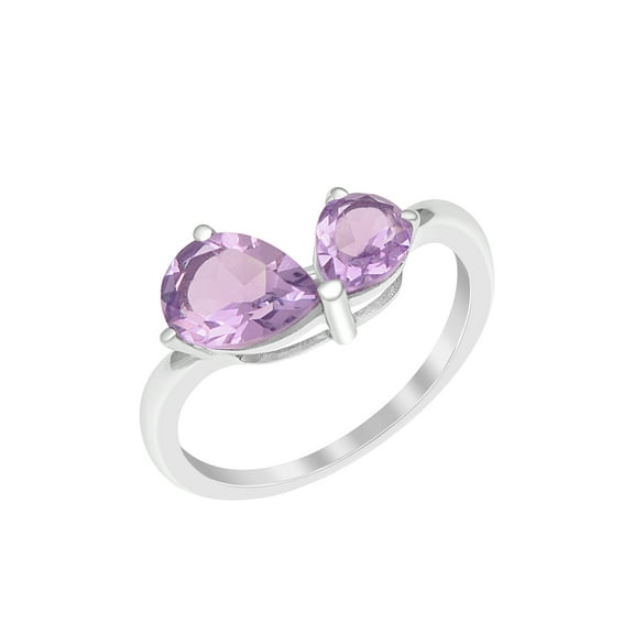 2.25 Ct Pear Cut Amethyst 925 Sterling Silver February Birthstone Women Engagement Jewelry