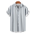 thumbnail image 4 of uublik Mens Short Sleeve Button Down Shirts Short Sleeve Button-Up Striped Dress Shirts Summer Beach Shirt Blue L, 4 of 5