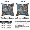 thumbnail image 4 of Dark Brown Blue Pillow Covers 18X18 Inch Set of 2, Spring Summer Floral Dahlia Flower Cream Decorative Throw Pillow Covers Outdoor Modern Farmhouse Cushion Case for Home Couch Sofa Bed Decor, 4 of 5