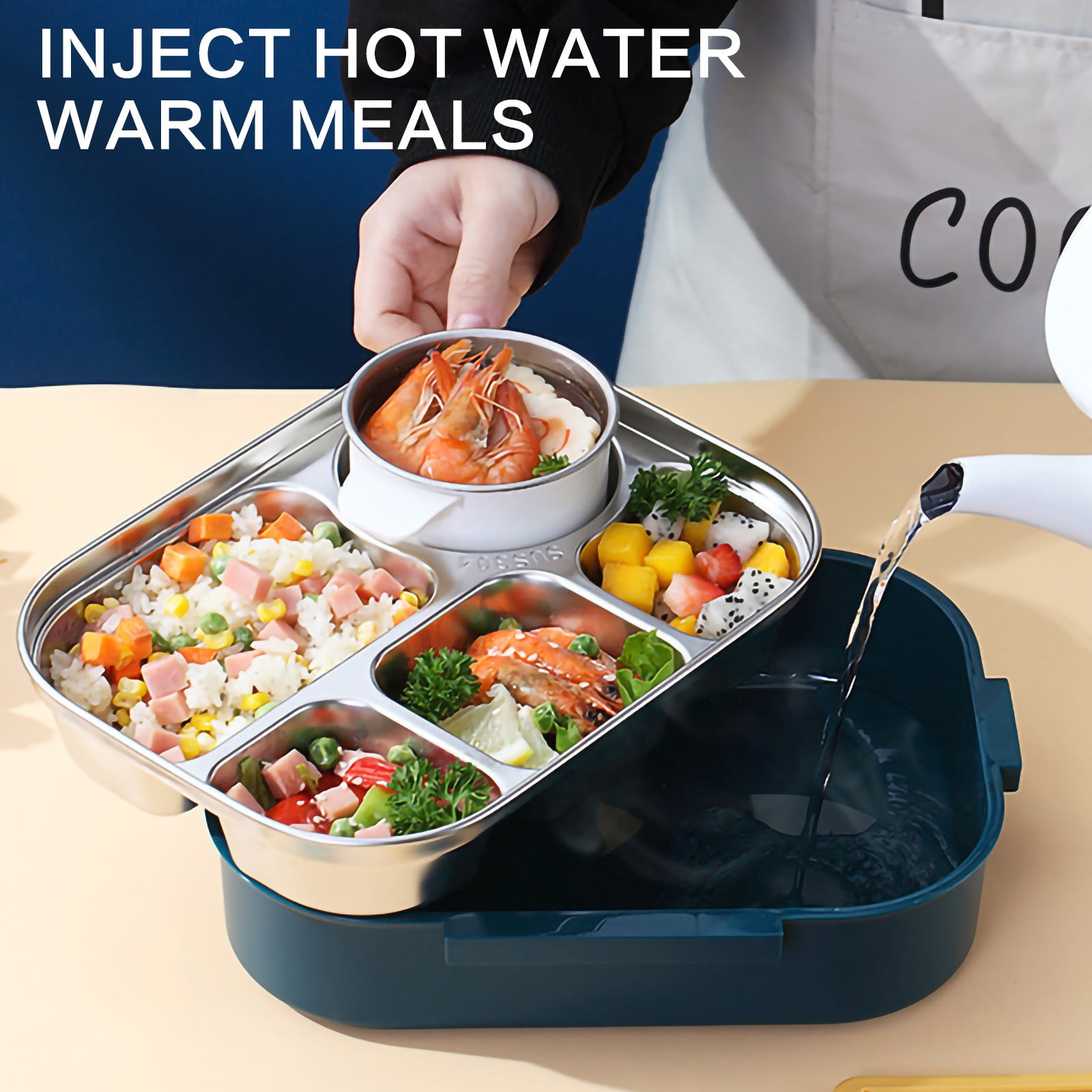 ZToonmas 304 Stainless Steel Bento Lunch Box with Compartment for s & Adults Stainless Steel Insulated Lunch Box s Carry Lunch Box to Carry Soup Bowl Divided Lunch Box
