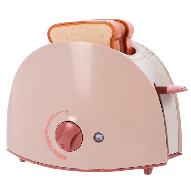 KAKOWELY 1 juego de tostadora de simulación, juego de panificadora de juguete para niños pequeños, tostadora eléctrica pequeña segura, juguete