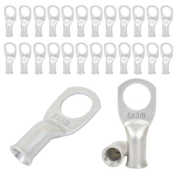 Conectores de terminales de batería de cobre estañado (25 piezas) 8 AWG