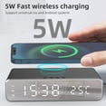 thumbnail image 4 of Con Despertador Digital Para El Reloj Electrónico De Dormitorio Con Carga Inalámbrica Para El Teléfono Con Auriculares Termómetro De Temperatura Pantalla 3 Alarmas 12/24H, 4 of 7