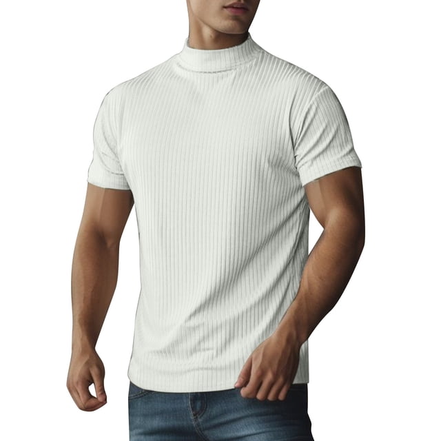 adviicd Chemises de Plage pour Hommes T-Shirt à Paillettes Manches Courtes Col Rond Fête Blanc,L
